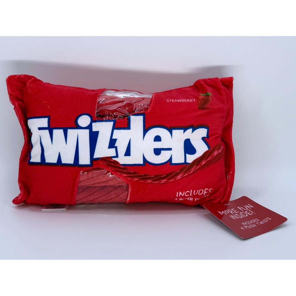 Twizzlers Strawberry Candy Plush Pillow with 4 Removable Plush Twists Iscream